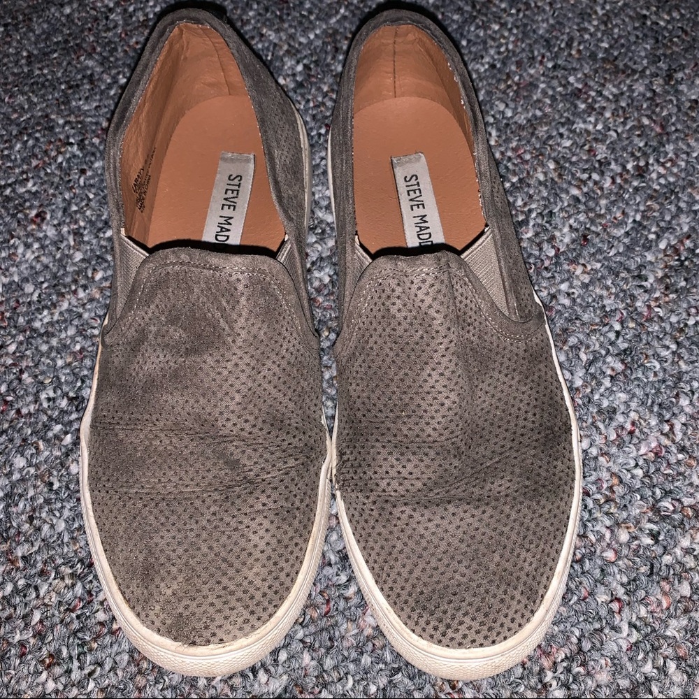 👟 Steve Madden Grey Slip On Sneakers | Size 6.5